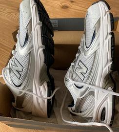 NB 530 37 Sneakers Bianche Argento Donna Nuove