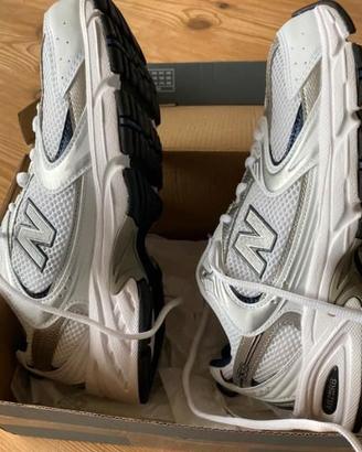 NB 530 37 Sneakers Bianche Argento Donna Nuove