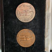 Dittico medaglie argento e bronzo S. Marino 