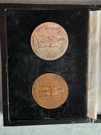 Dittico medaglie argento e bronzo S. Marino 