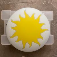 Plafoniera LED in vetro con decoro sole