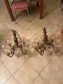 Coppia di lampadari vintage