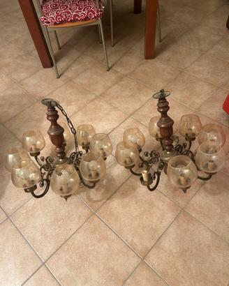 Coppia di lampadari vintage