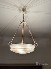 Lampadario a sospensione in vetro satinato