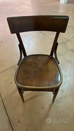 Sedia bistrot vintage in legno curvato stile vienn
