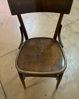 Sedia bistrot vintage in legno curvato stile vienn