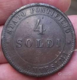Vaticano,Pio IX,4 soldi 1868