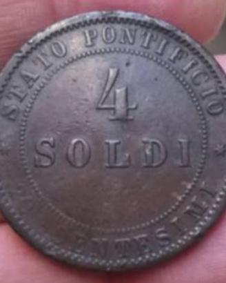 Vaticano,Pio IX,4 soldi 1868