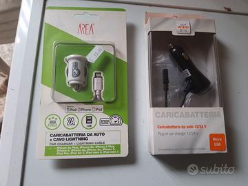 2 carica telefonini da auto