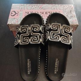 Ciabatta mare nera con strass Solo Soprani 