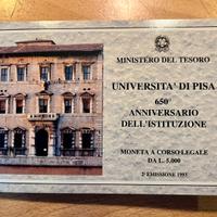 Moneta Argento L 500 1993 FDC Università di Pisa