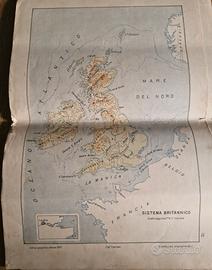 Antica carta geografica del Sistema Britannico
