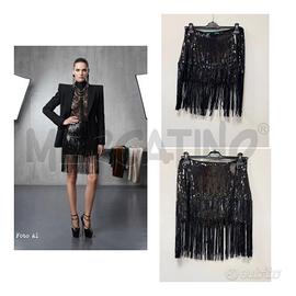 GONNA SOMETHINGNEW NERA PAIETTE CON FRANGE TAGLIA