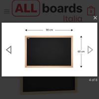 Lavagna nera con cornice in legno naturale 90×60 c