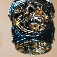 anello colore nero, con drago