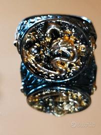 anello colore nero, con drago