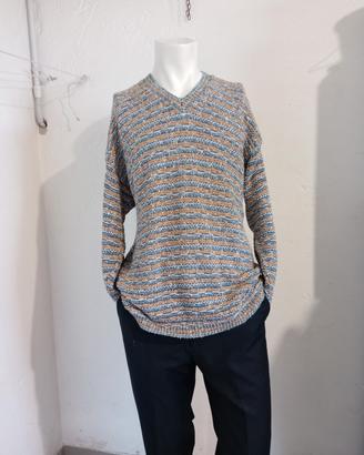 Maglione vintage North Pole multicolor cotone tg L