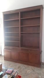 Libreria in legno massello noce