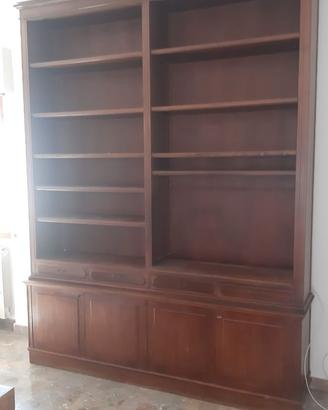Libreria in legno massello noce