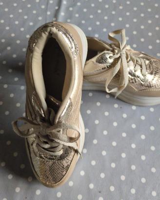 scarpe donna sportive panna e dorate  n 38 