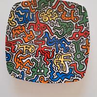 Piatto ceramica Tognana disegnato Keith Haring 