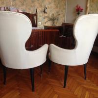 Poltroncine in pelle bianca anni '50