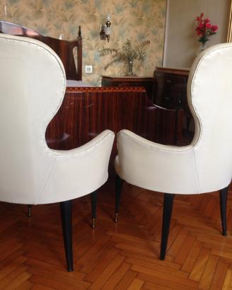 Poltroncine in pelle bianca anni '50