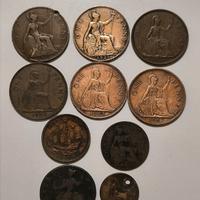 Lotto 10 monete antiche Regno Unito