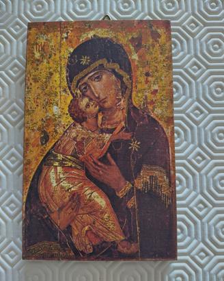 Icona Sacra MADONNA DI VLADIMIR (Eleusa) 13.5x8.5