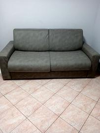 Divano letto in pelle grigio