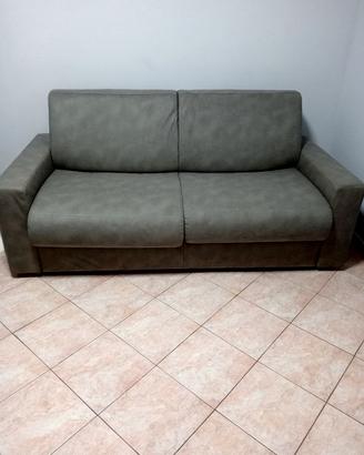 Divano letto in pelle grigio