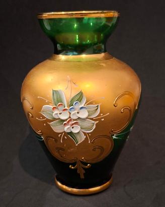 Vintage Caroli Venezia Glass Vase - Emerald Green 