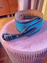 cintura Felisi vera pelle colore azzurro 