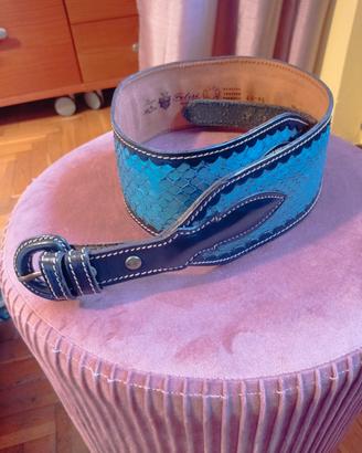 cintura Felisi vera pelle colore azzurro 