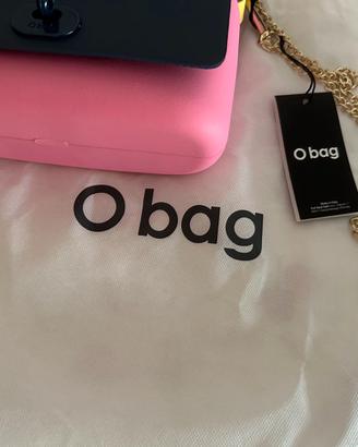 O bag - borsa rosa e blu da donna con catenina oro