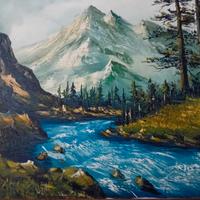Quadro olio stille Bob Ross 