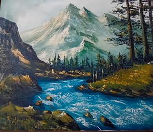 Quadro olio stille Bob Ross 