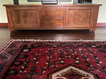 Mobile TV in legno massello con ante e cassetti