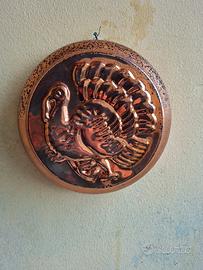 stampo in rame vintage forma tacchino