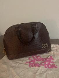 Borsa Secret Pon-Pon originale in pelle marrone