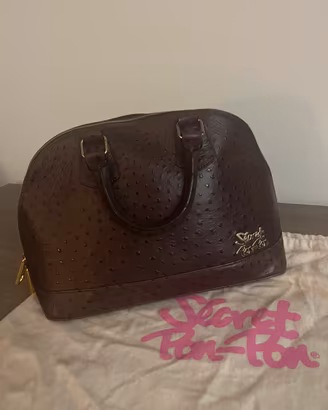 Borsa Secret Pon-Pon originale in pelle marrone