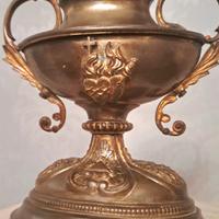 ANTICA BASE CANDELABRO 800 BRONZO OTTONE SCULTURA