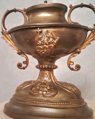 ANTICA BASE CANDELABRO 800 BRONZO OTTONE SCULTURA