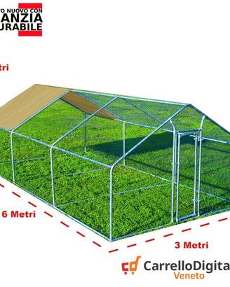Gabbia Galline 3x6 m x h 2 m – 18 mq – beige