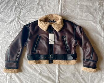 Giubbotto Zara da Donna in ecopelle con pelliccia