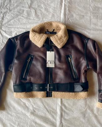 Giubbotto Zara da Donna in ecopelle con pelliccia