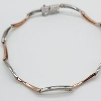 COD.956.25 BRACCIALE SEMI RIGIDO ORO ROSE'/BIANCO