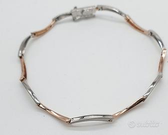 COD.956.25 BRACCIALE SEMI RIGIDO ORO ROSE'/BIANCO
