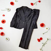 completo nero in seta