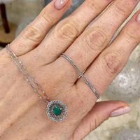 COLLANA ORO 18kt. CON DIAMANTI E SMERALDO NATURALE